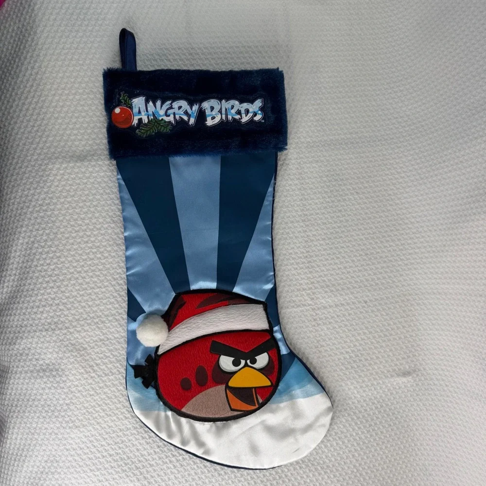 Angry Birds & Shimmer and Shine Kids Christmas Stocking Set Blue Pink Holiday